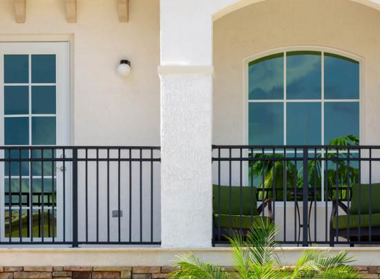 arch top window and french door