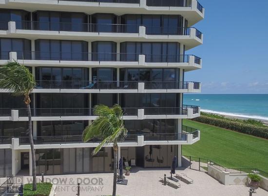 oceanfront condo with new hurricane windows and sliding glass doors