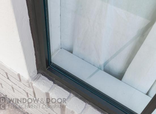 close up of impact window frame