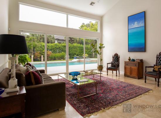 aluminum sliding glass door in a boca raton home