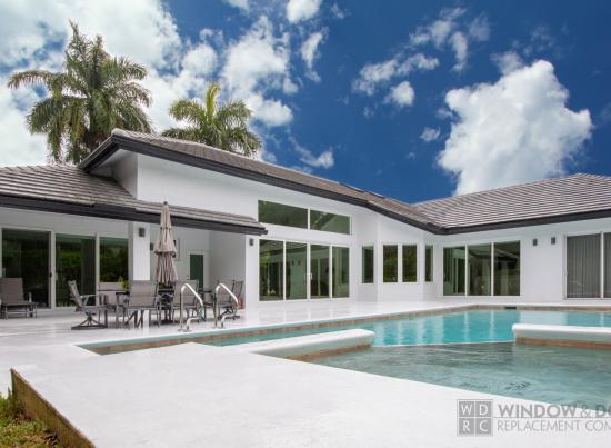 sliding glass doors and windows in a single family home